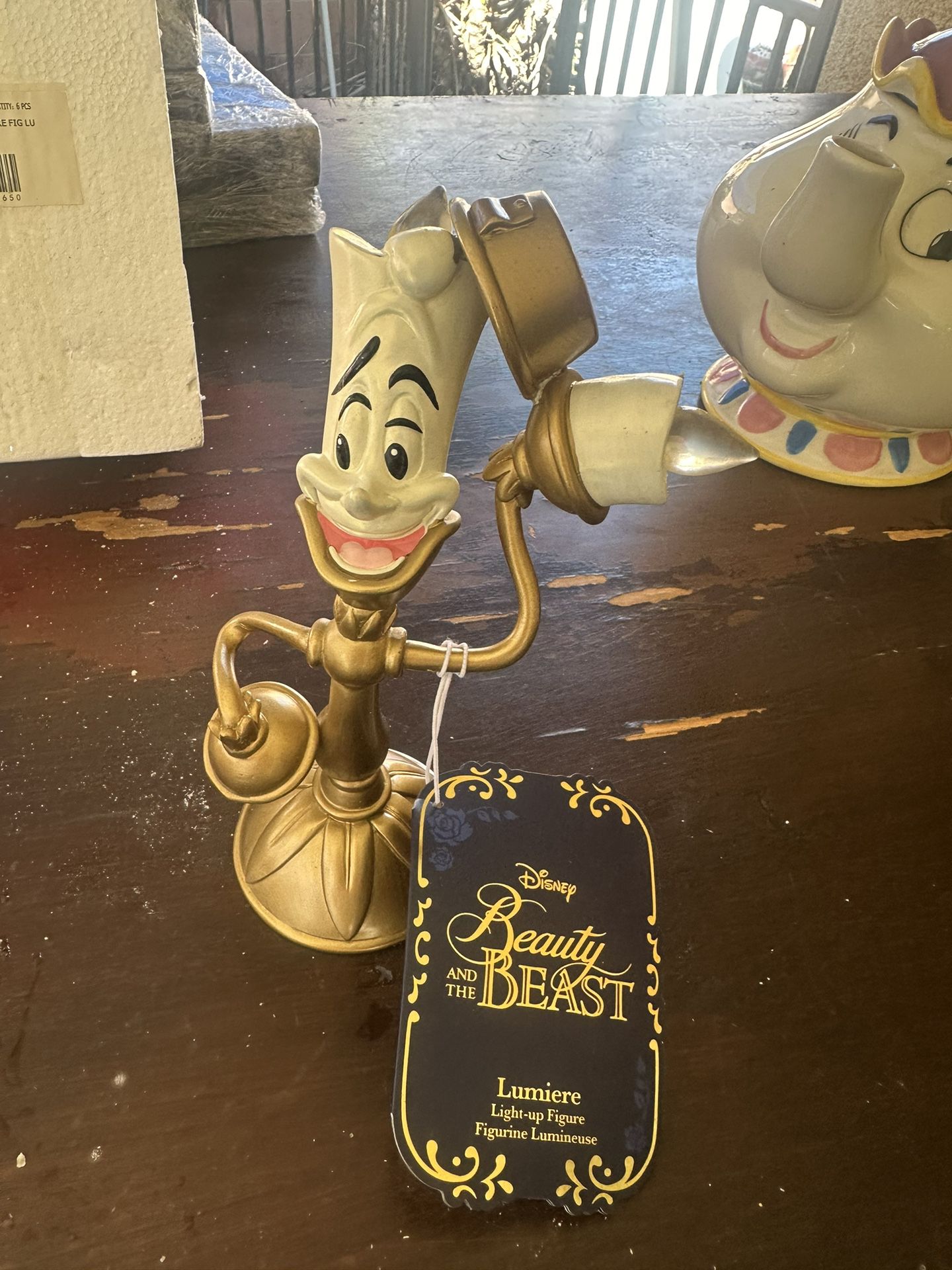 Disney Parks Disneyland 2021 Beauty & the Beast Lumiere Light Up Figurine New 8"