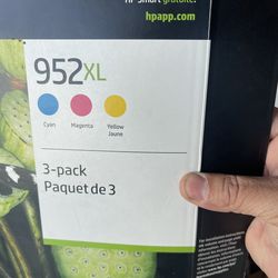 NEW OEM HP 952XL GENUINE Cyan/Magenta/Yellow/Jaune Ink Cartridges 3 PACK