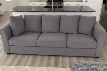 Modern Gray Fabric Sofa | Washable Covers | Great Condition