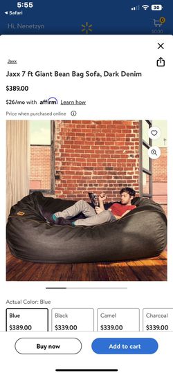 Giant Bean Bag Denim Sofa