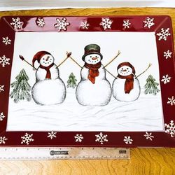 LARGE 16" Rectangular Serving Platter Yuletide by St Nicholas Square