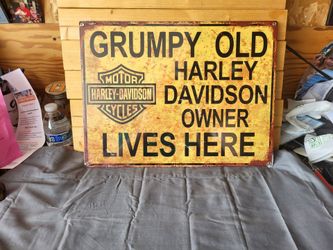 Grumpy Harley Vintage Reproduction Metal Sign 12"x16"