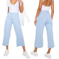For the Republic High Rise Wide Leg Cropped Jeans