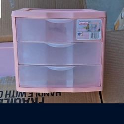 3 Drawer storage Cabinet (Pink) (19th  Ave and union hills)