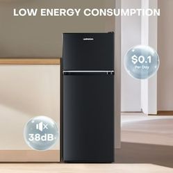 4.0-cu ft Mini Fridge with Freezer(Black)