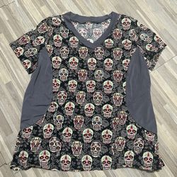 Skull Scrub Top 