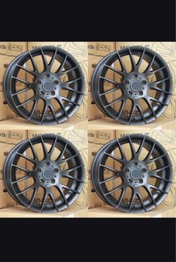 Set of 18 Inch Satin Black Wheels Rims 18x8.0