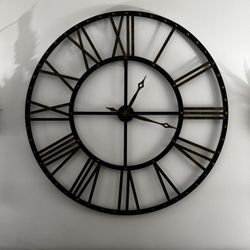 Extra Large Metal Wall Clock – Farmhouse / Industrial Style