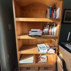 Rustic Mexican Pinewood Bookcase