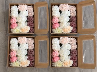 Artificial Rose Flower Boxes – Set of 4