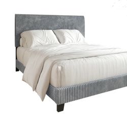 Brand New Queen Velvet Grey Bed In A Box