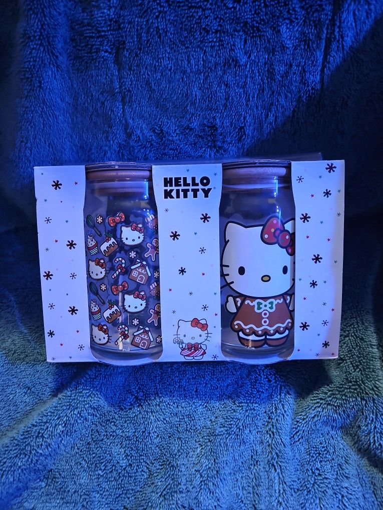 Hello Kitty Glass Tumbler Set