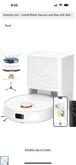 Robot Vacuum and Mop with Self-Emptying Station, 7000Pa Suction for Pet Hair on Carpets, LiDAR Navigation Creates No-Go Zones, Quiet, Works with Alexa