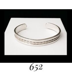 7.25" x 10mm Handcrafted Solid Sterling Silver Twisted Wire Cuff Bracelet