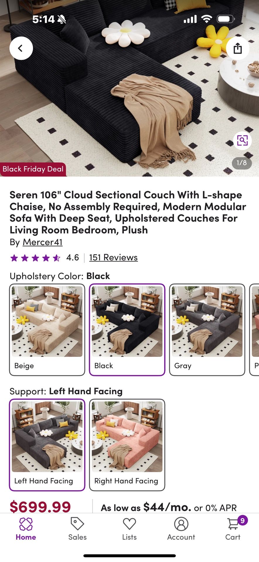 Wayfair Sectional Cloud Couch