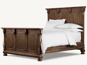 Restoration Hardware - St. James Panel Bed with Footboard (Queen) in Antique Coffee