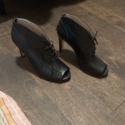 Open Toe Black Boots 