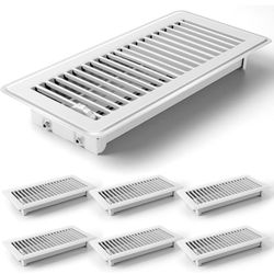 6 Pack Floor Vents Floor Registers 4x10 inch,Heavy Duty Metal Floor Air Vent Covers