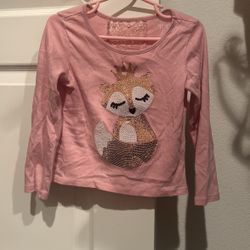 Girls fox long sleeve shirt, size 3T