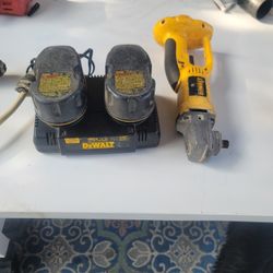 Dewalt Dual Charger, Batteries, and Grinder
