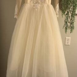 Champagne Kids Trailing Gown size 10-11