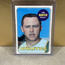 HOF Jim Catfish Hunter 1969 Topps Baseball Card 🔥🔥 Sharp Card!!