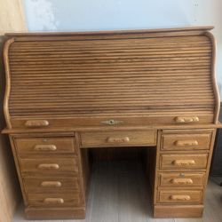 Antique Oak Roll top Desk
