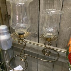 S Shape Double Globe Vintage Candle Holder