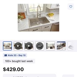 Kitchen Sin And Faucet With Drain 