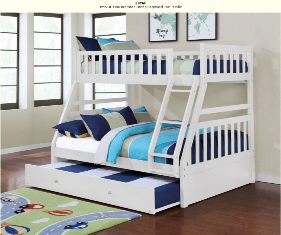 New Twin / Full Bunk Bed with trundle