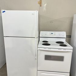 Refrigerator And Stove Whirlpool White Combi 