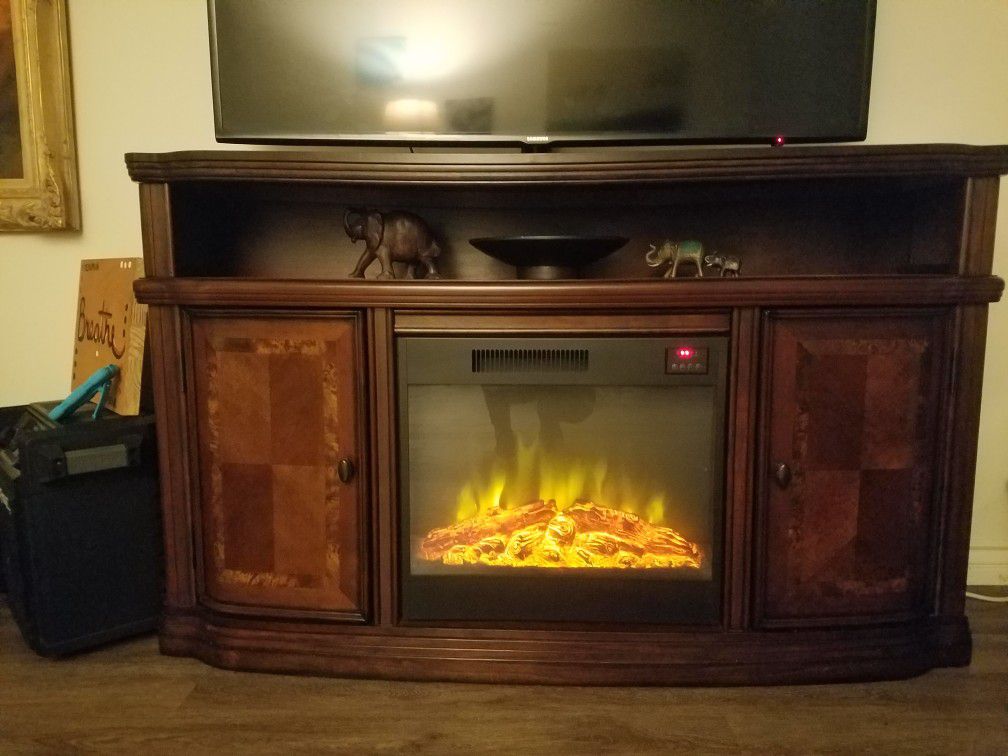 TV stand with electric fire place