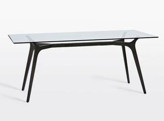 Modern Glass Top Rectangular Dining Table