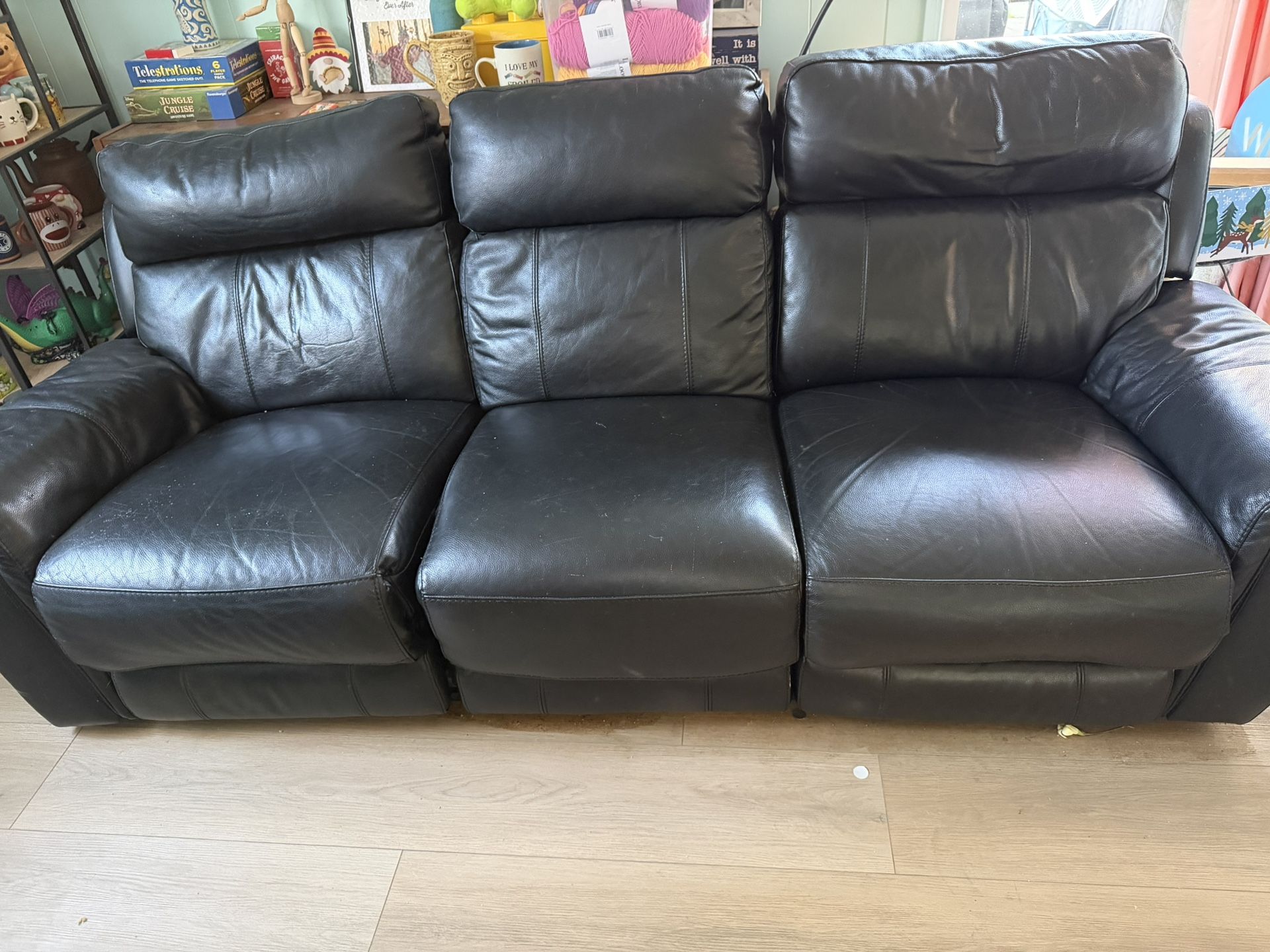 Leather Electric Reclining Sofa