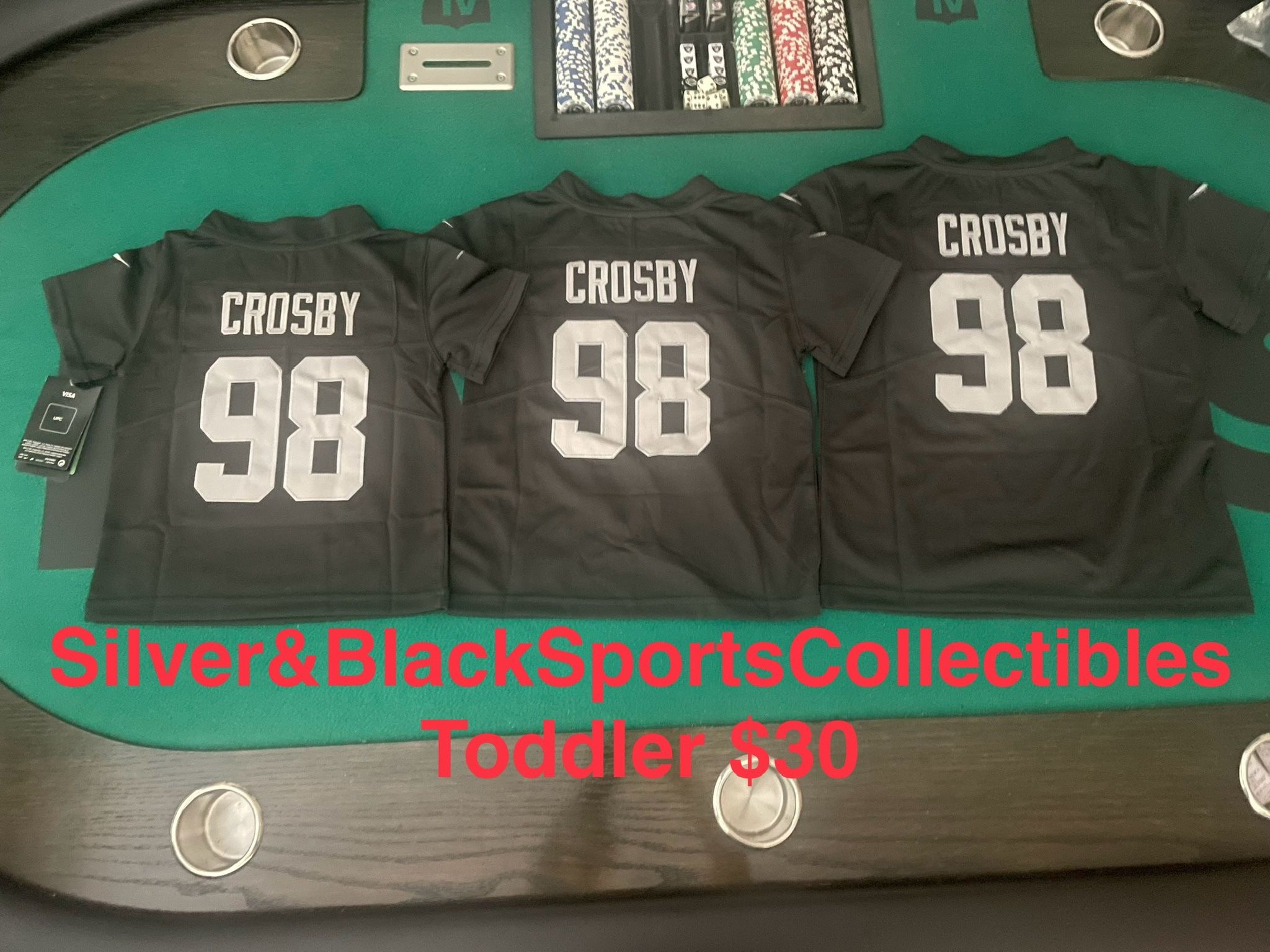 TODDLER STITCHED LAS VEGAS RAIDERS JERSEY SIZE 2T3T, 4T5T, 6T7T Ships Same Day If Ordered Before 3pm PST
