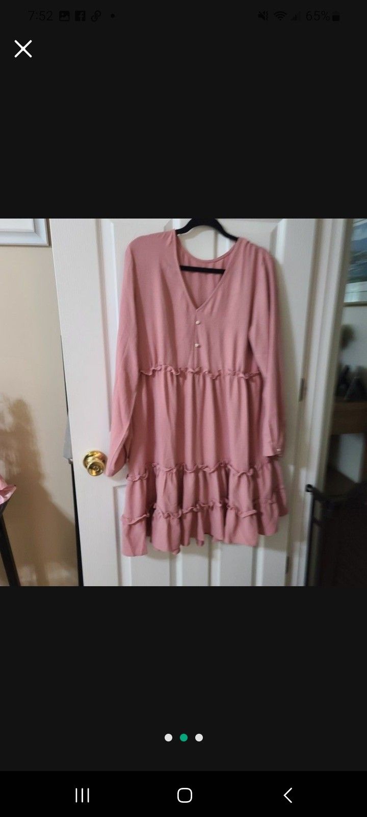 Dress Pink Pearl Buttons Med