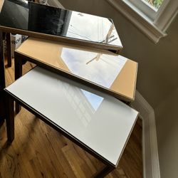 Mid Century Nesting Glass-Top Side/End Tables 