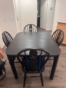 Black Dining Table and 4 Chairs