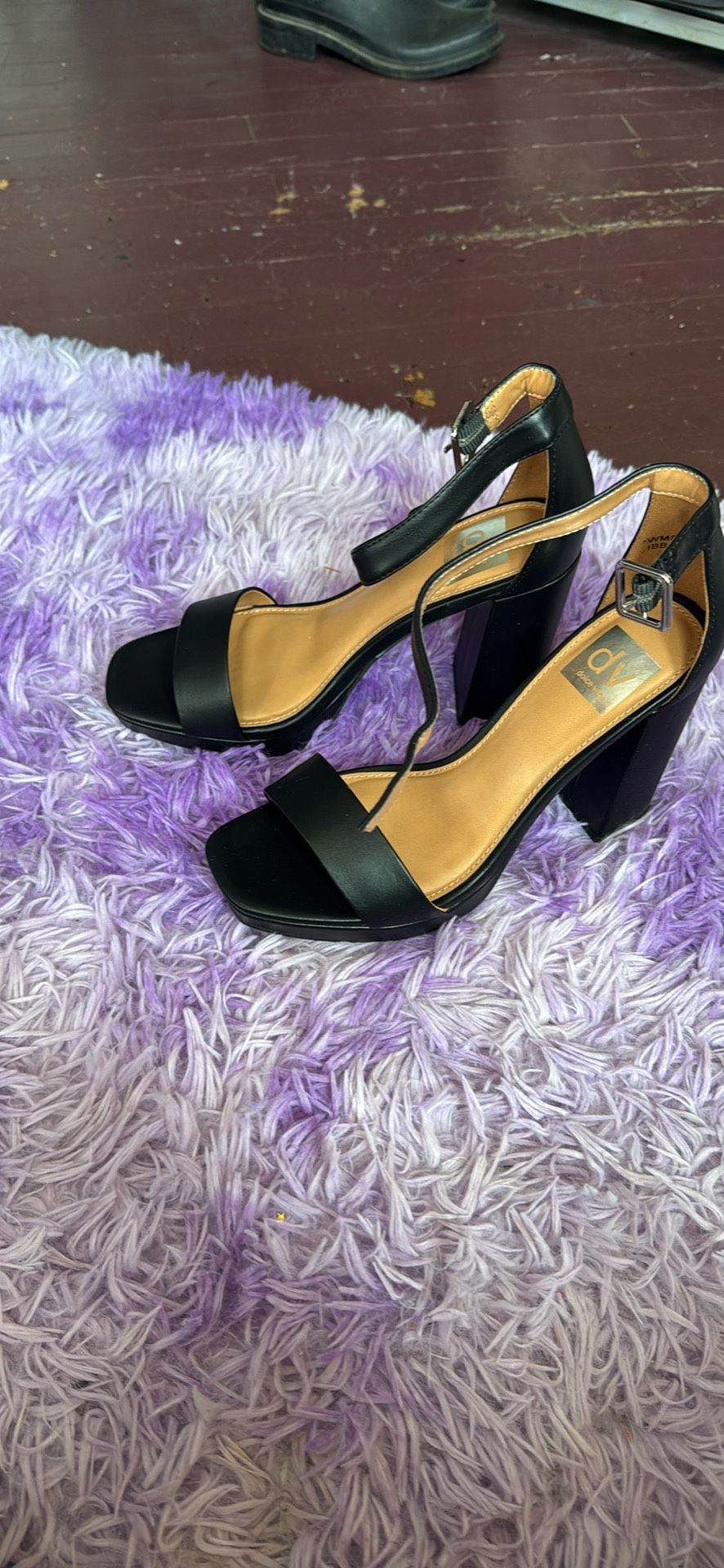 Black Open Toe Heels, Size 8