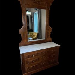 1870s Victorian Dresser/entry Table With Drawers