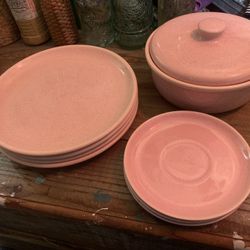 Antique Bauer Dishes Pink 