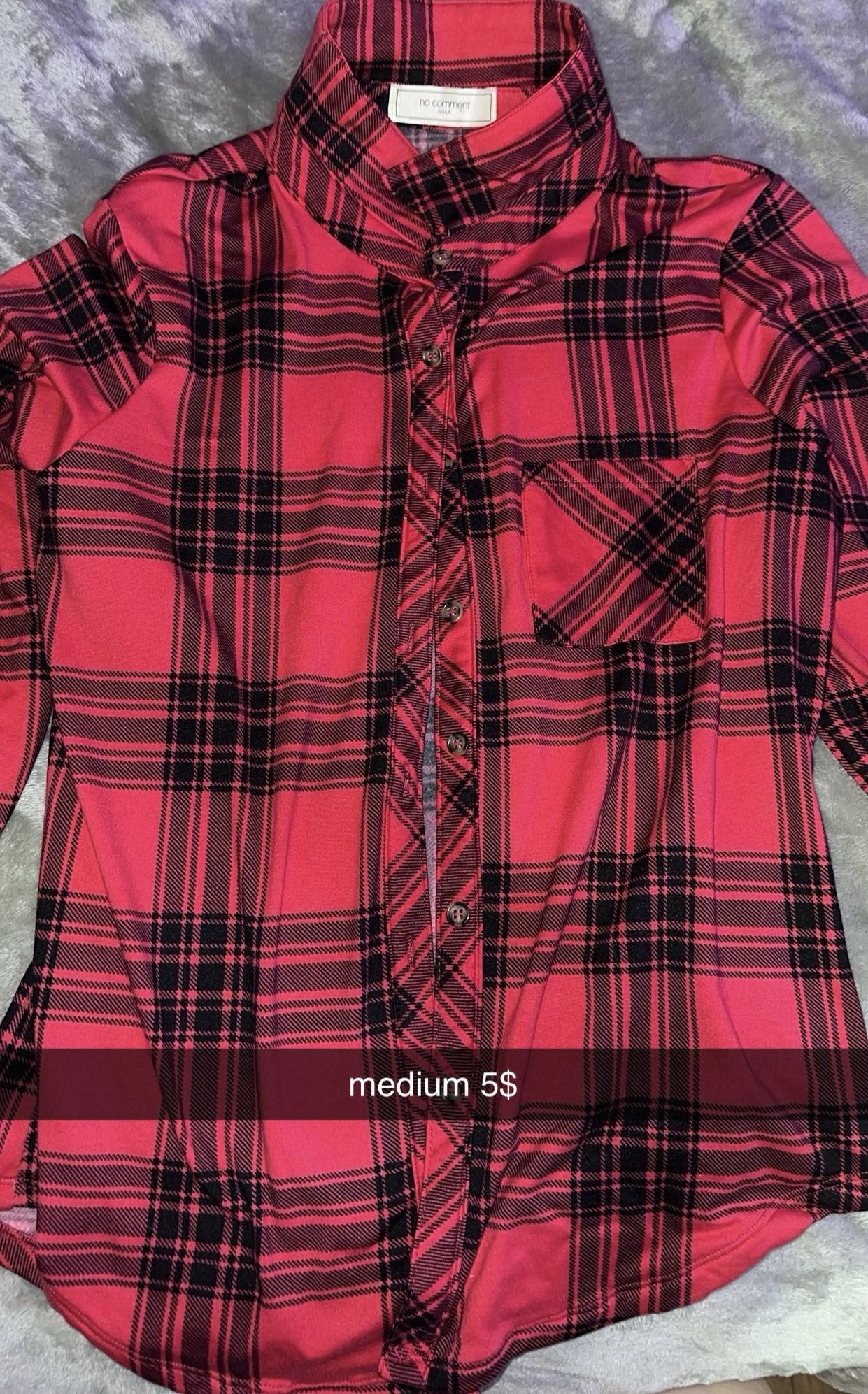 medium hot pink/red & black flannel