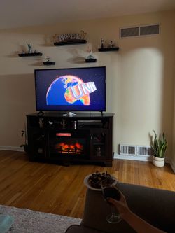 TV with fireplace