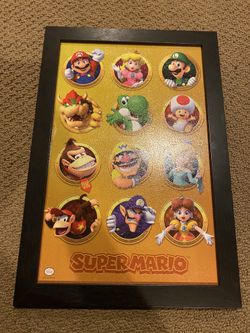 Super Mario poster wood frame