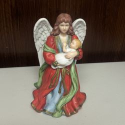 Homco Porcelain Angel Figurine with child 