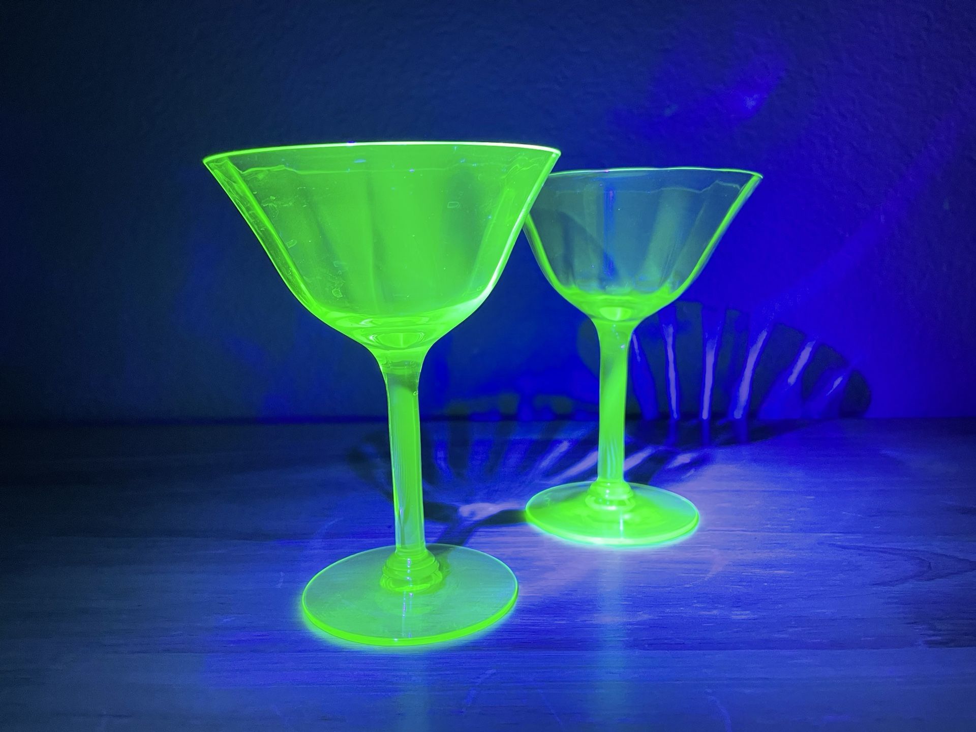 Vintage Uranium Martini Coupe Wine Champagne Stemmed Glasses