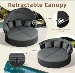 Canopy Bed Patio Bed Patio Furniture Set Brand New Outdoor Sofa Set Sun Tanning Bed Poolside Lounger 🆕🚎🆕