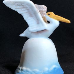 Seagull - Bird, Ceramic Bell, Decorative Blue White, etc. Painted Ceramic Seagull Bell