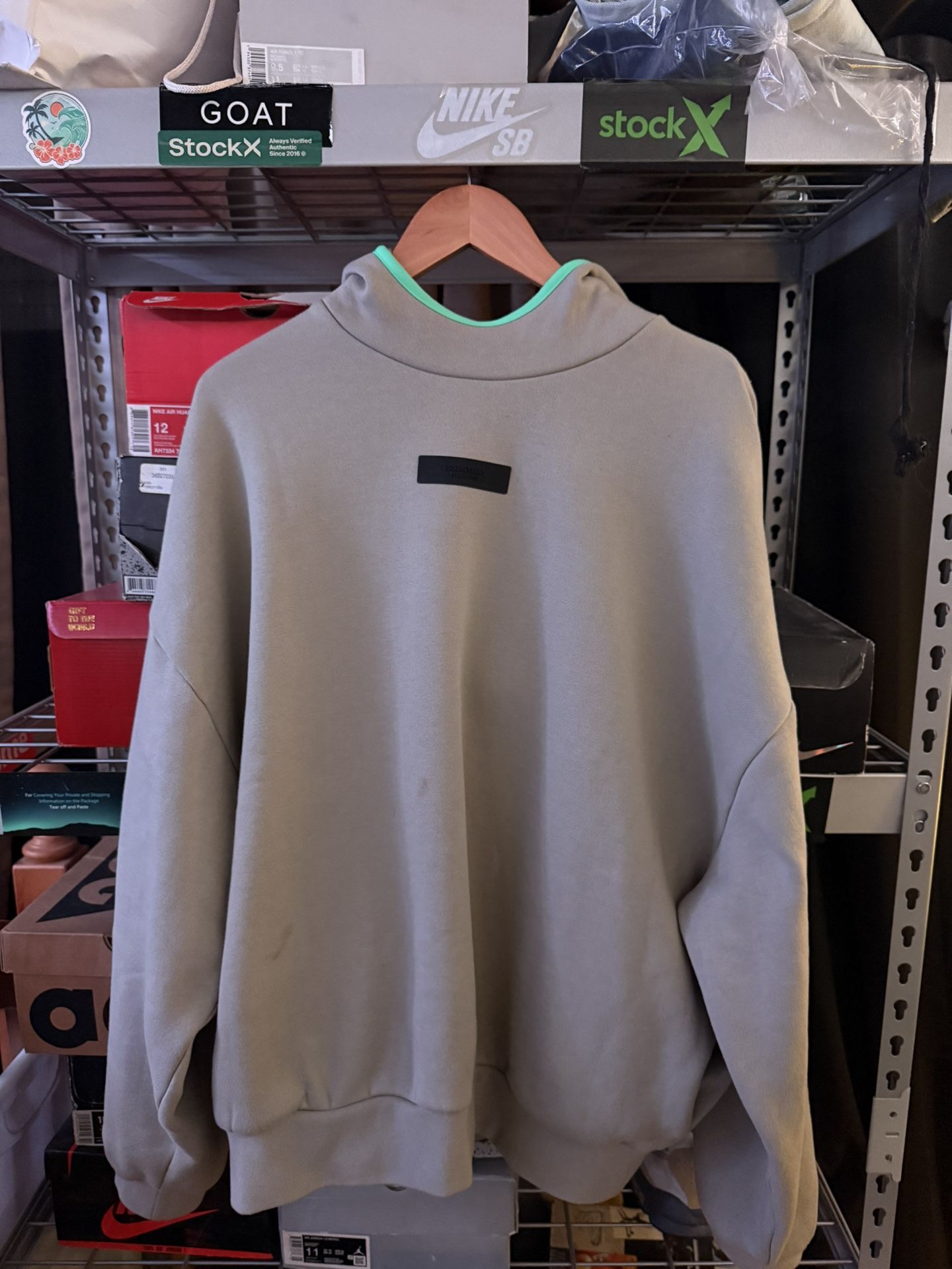 Beige Essentials Hoodie Size M