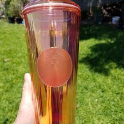 Rose Gold Iridescent Starbucks Tumbler
